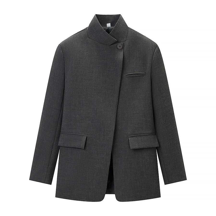 Damen Modische Blazerjacke im lässigen Stil mit praktischen Taschen Drune