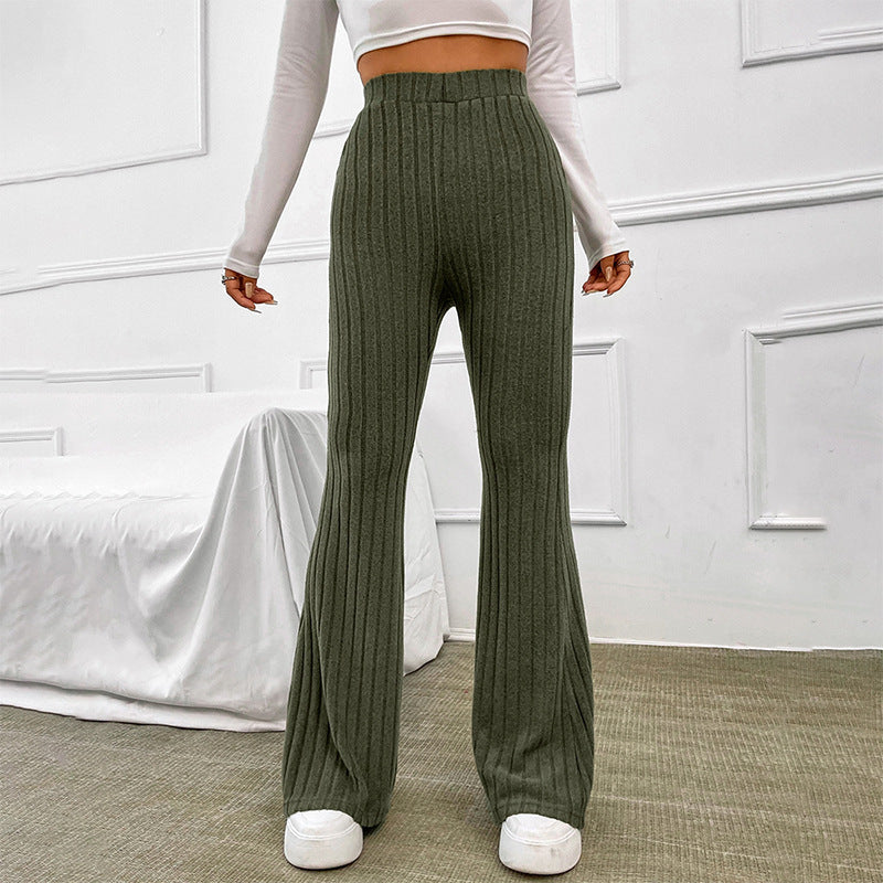 Damen lässige Flared-Hosen aus hochwertigen Strickmaterialien Drune