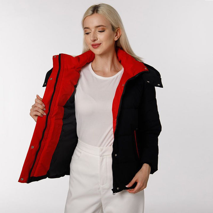 Damen gesteppte Winterjacke mit wendbarem Design und praktischen Taschen Drune