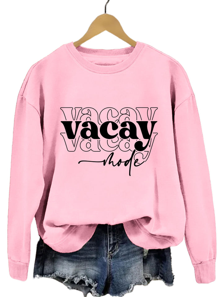 Damen Sweatshirt mit lässigem Schriftzug und entspannter Passform Drune