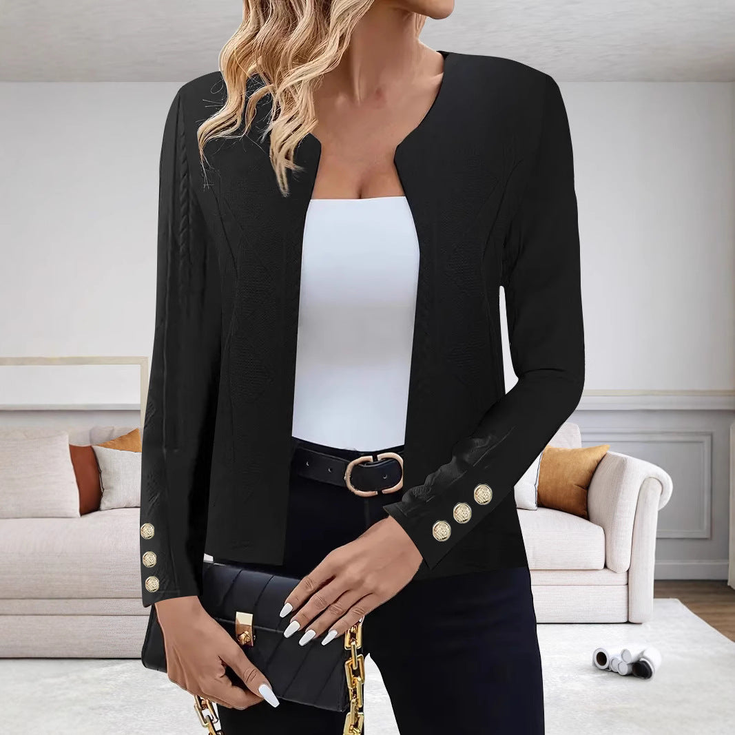 Damen elegante Blazerjacke mit dekorativen Knopfdetails und modernem Schnitt Drune