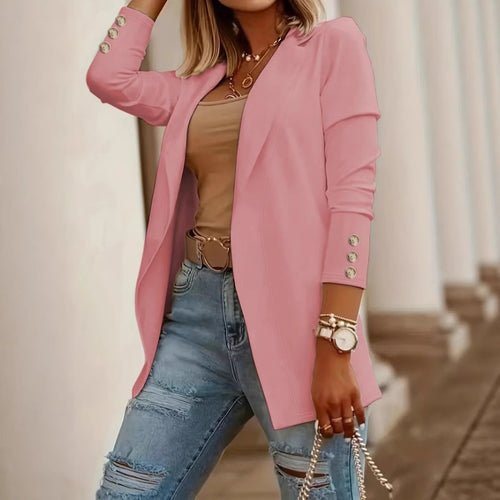 Damen Eleganter Blazer mit glamourösen Knöpfen und taillierter Passform Drune