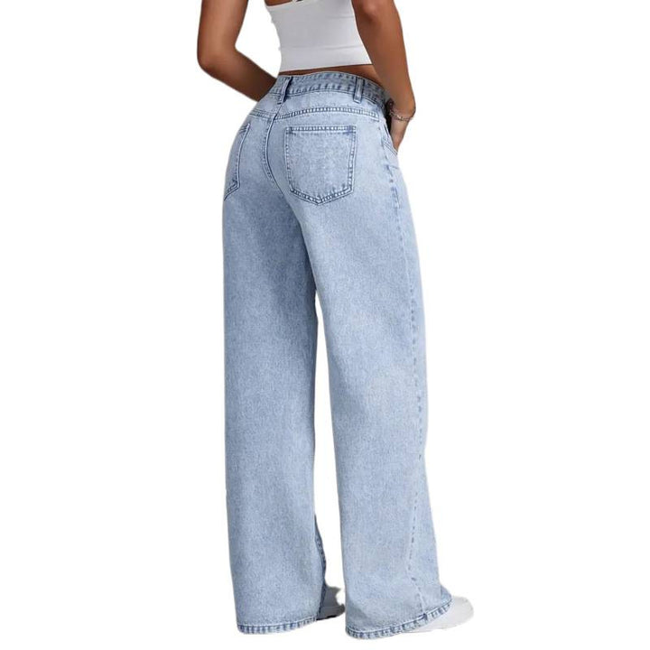 Damen weite Jeanshose im Vintage-Stil Drune