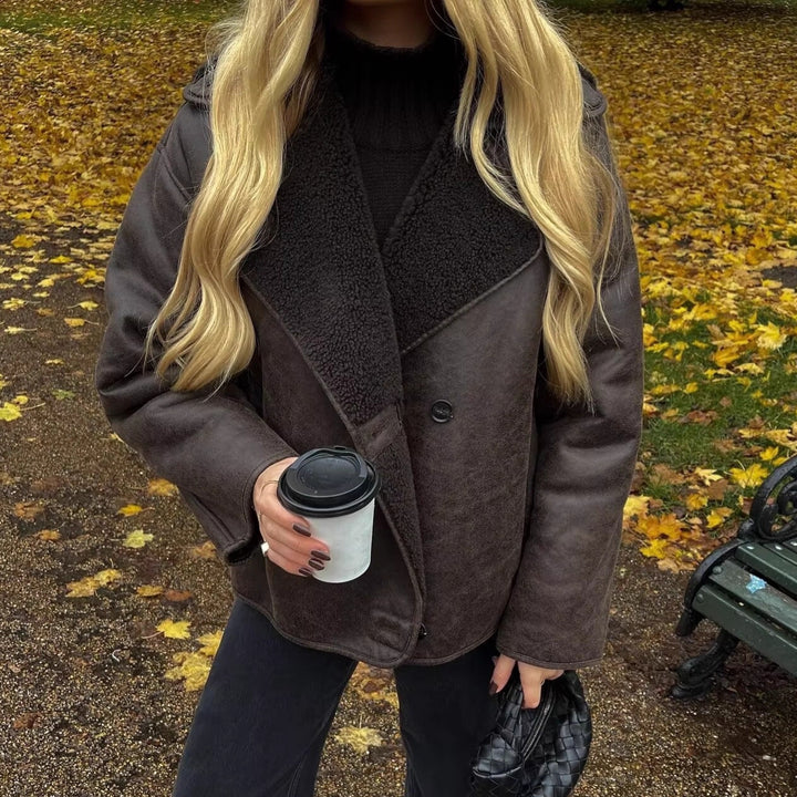 Damen Modische Fleecejacke mit kuscheligem Innenfutter Drune