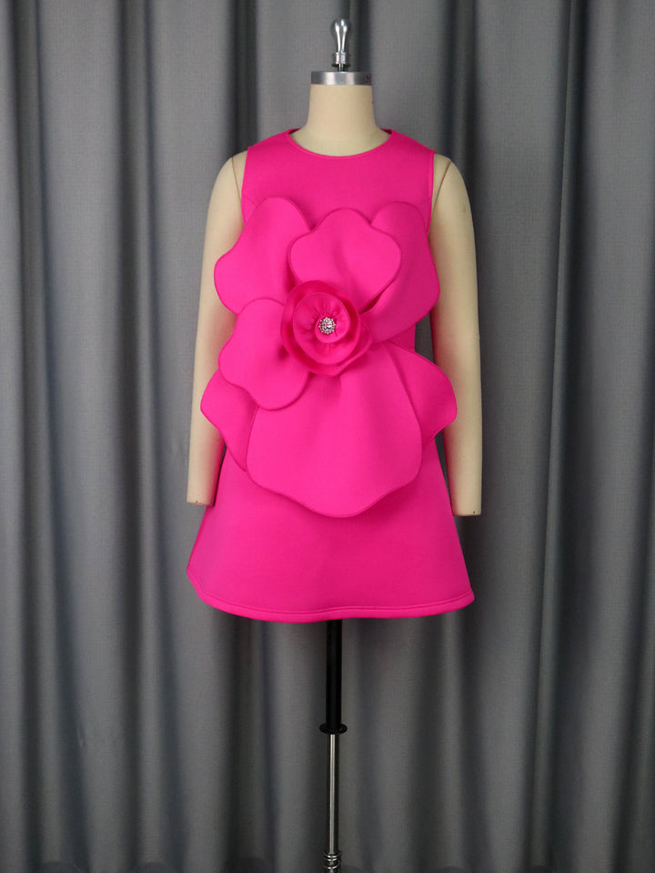Damen Blumenkleid mit 3D-Design Drune