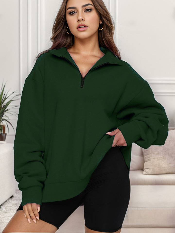Damen Oversized Sweatshirt mit Stehkragen Drune