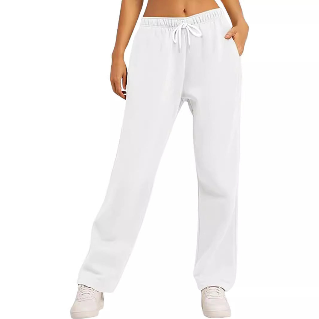 Damen bequeme Sporthose mit elastischem Bund und seitlichen Taschen Drune