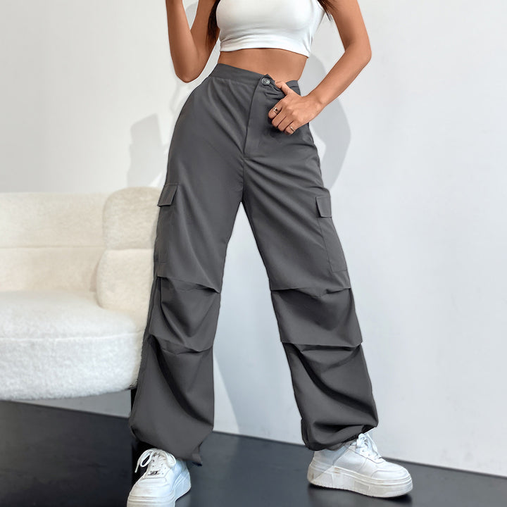 Damen Cargo-Hose mit hohem Bund und seitlichen Taschen Drune