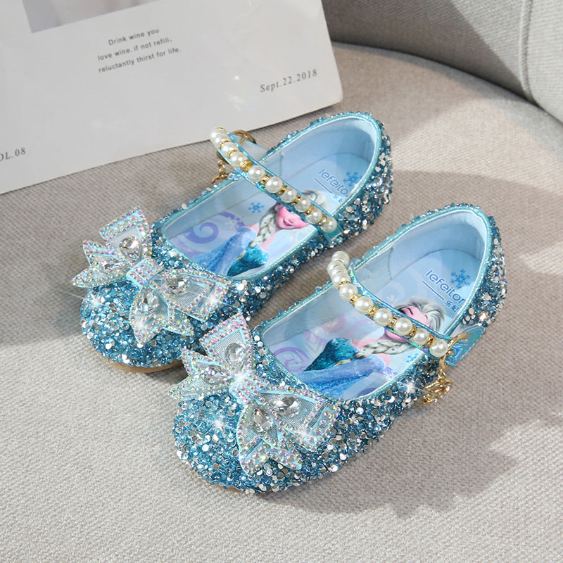 Mädchen Glitzernde Ballerinas mit perlenbesetztem Riemen Drune