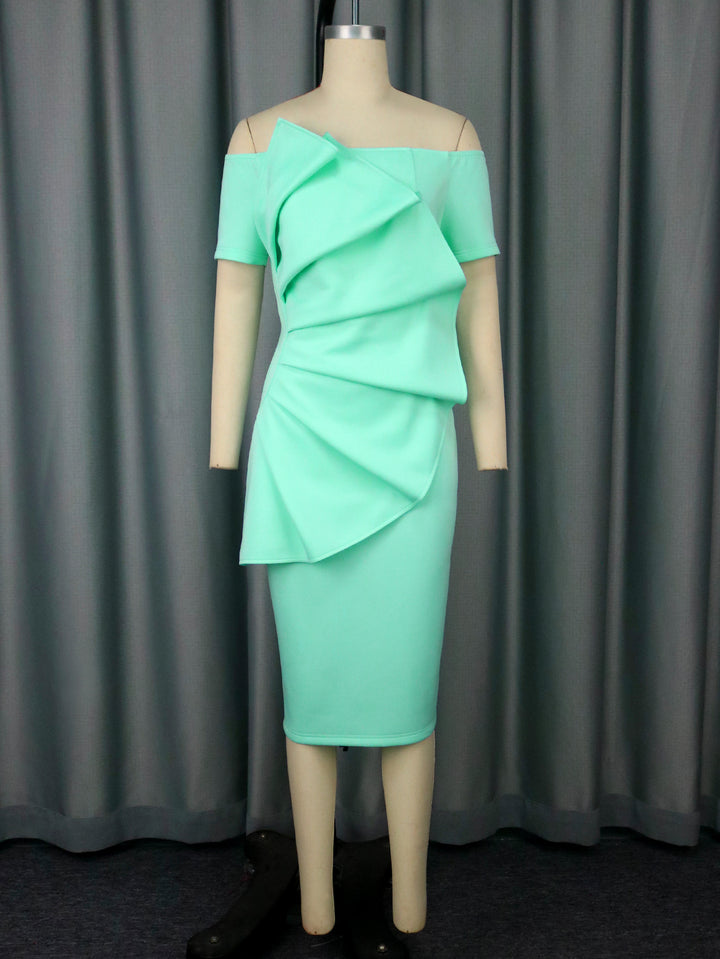 Damen Elegantes Wickelkleid mit asymmetrischem Design und Drapierungen Drune