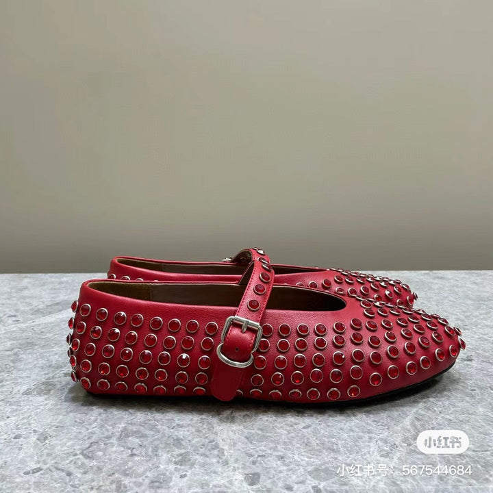 Damen Modische Ballerinas mit Strassverzierungen und komfortablem Fußbett Drune