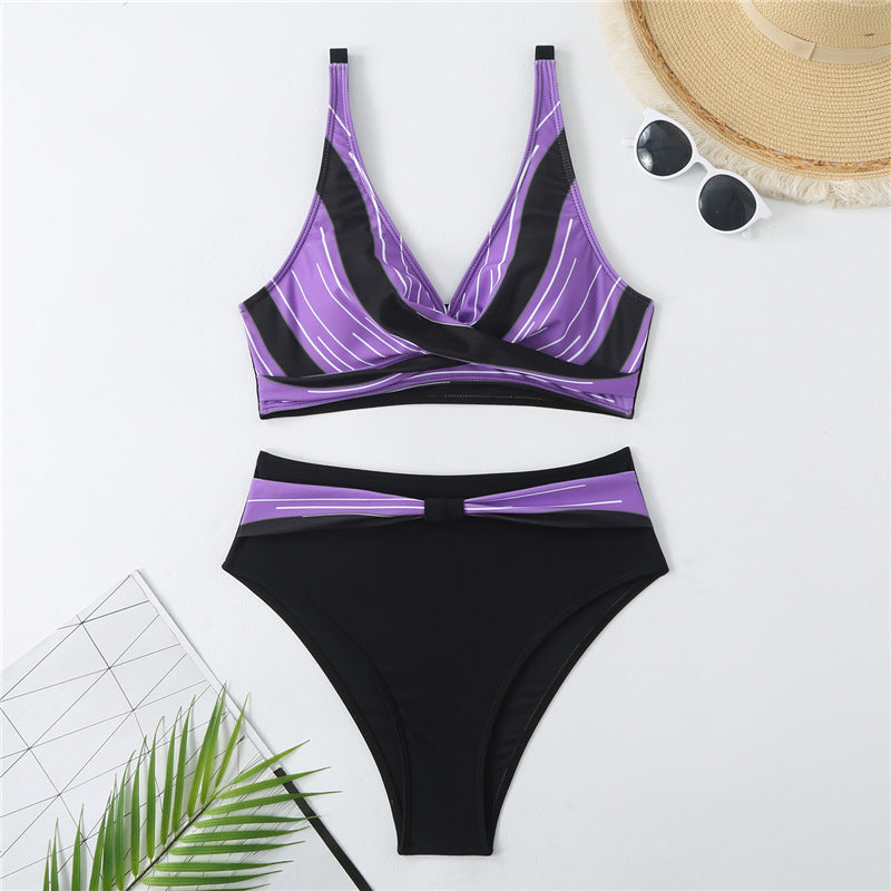 Damen Bikini-Set mit modernem Wickeldesign und figurbetonendem Schnitt Drune