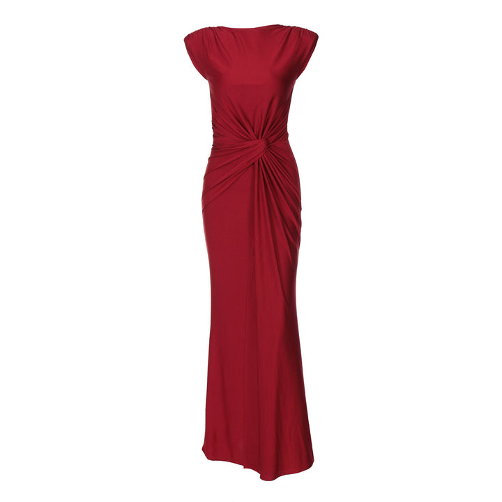 Damen Elegantes Wickelmaxikleid mit raffiniertem Drapierungselement Drune