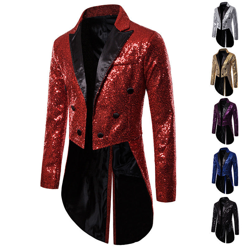 Herren Pailletten-Blazer im eleganten Schnitt mit asymmetrischem Design Drune