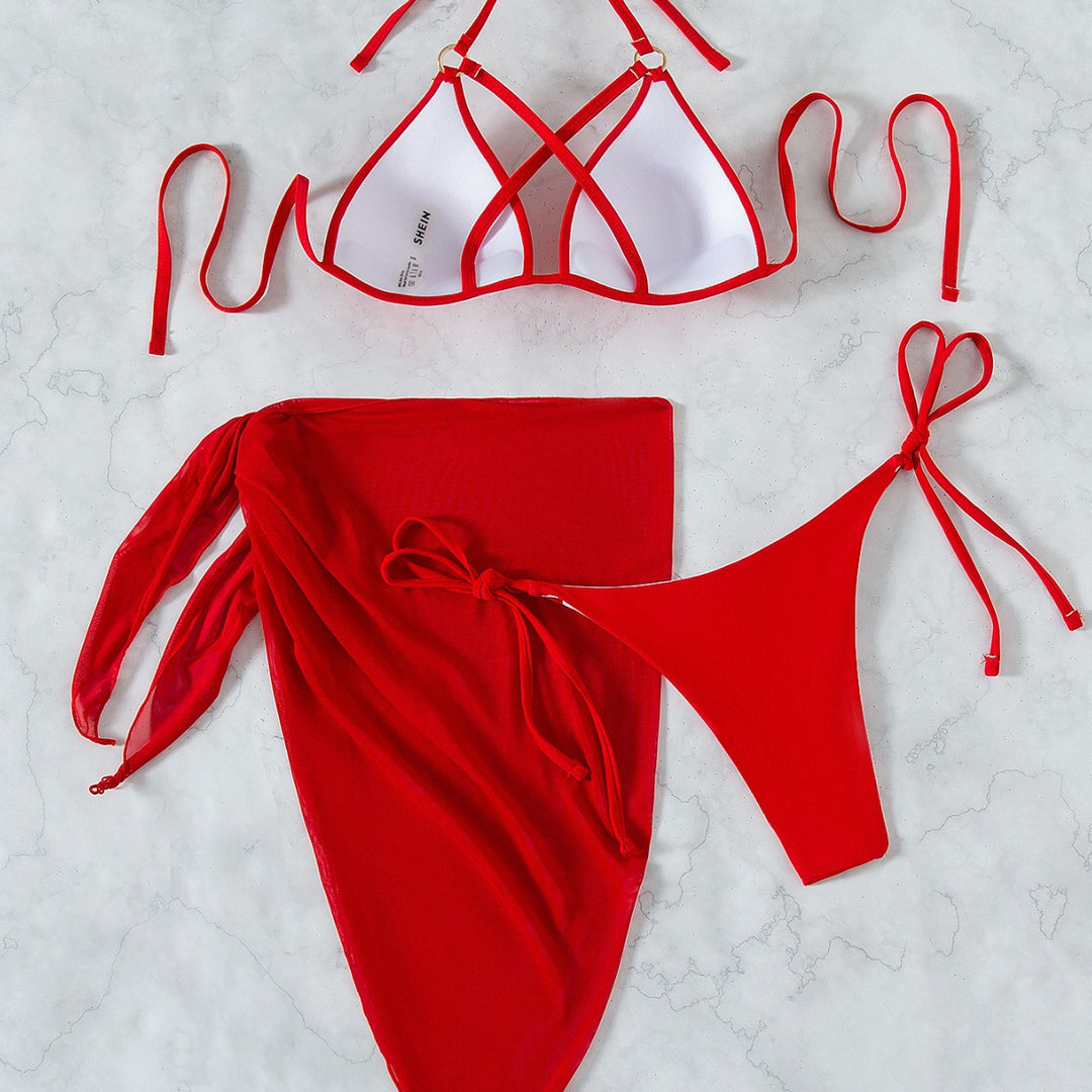 Damen Triangel-Bikini mit Wickelrock Drune