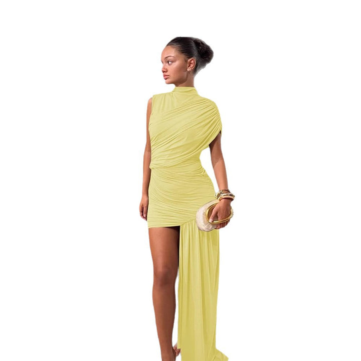 Damen Couture-Minikleid mit asymmetrischem Schnitt und Raffungen Drune