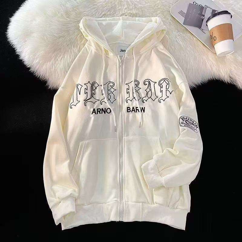 Damen Kapuzenpullover mit modischem Schriftzug und praktischen Taschen Drune
