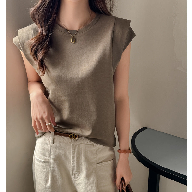 Damen elegantes Basic Shirt mit modischem Schnitt und bequemen Kurzarm Drune
