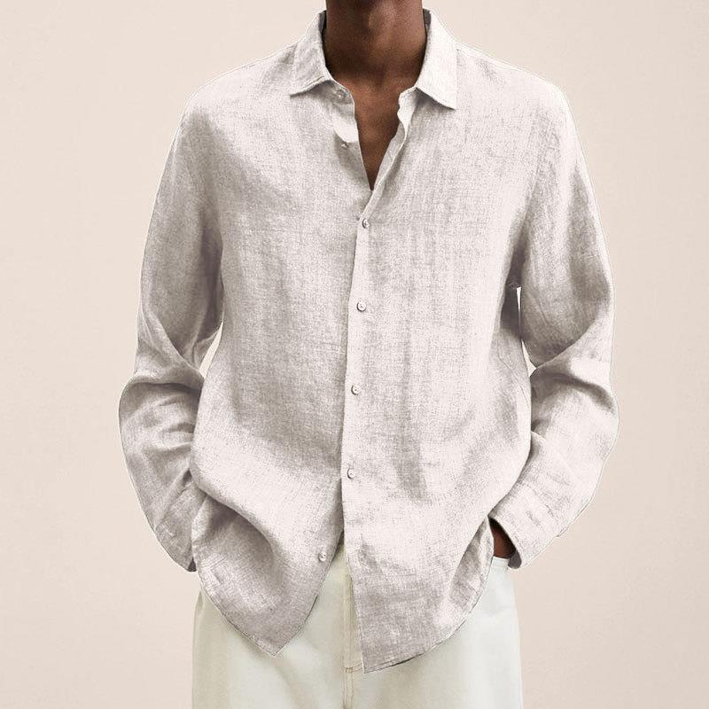 Herren nan leichtes Leinenhemd mit klassischem Kragen und lässigem Relaxed Fit Drune