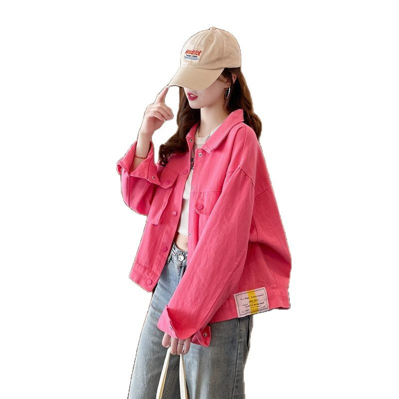 Damen modische Oversized-Jacke mit Druckknöpfen Drune