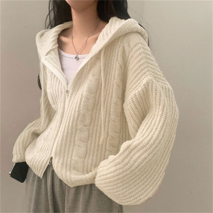 Damen Grobstrickjacke mit Kapuze und lässigem Schnitt Drune