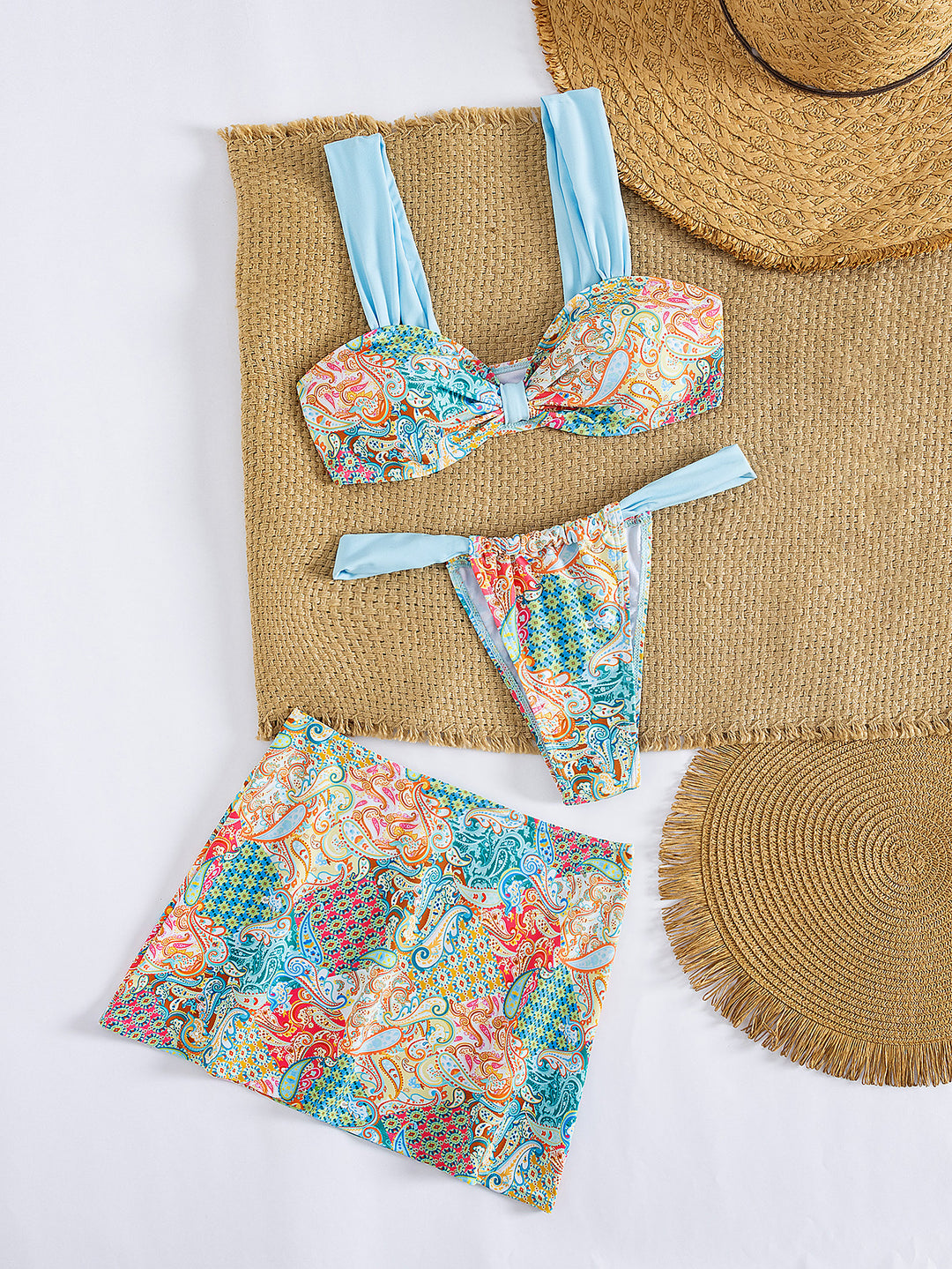 Damen Bikini-Set mit trendiger Raffungen und stilvollem Muster Drune