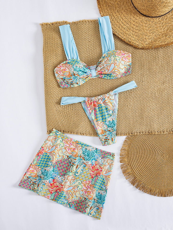 Damen Bikini-Set mit trendiger Raffungen und stilvollem Muster Drune