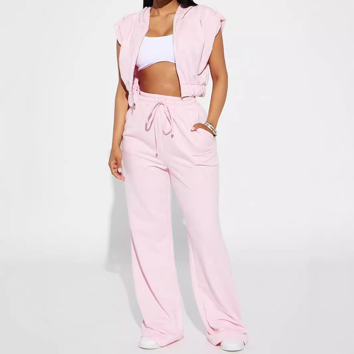 Damen weite Sweatpants mit elastischem Bund und Kordelzug Drune