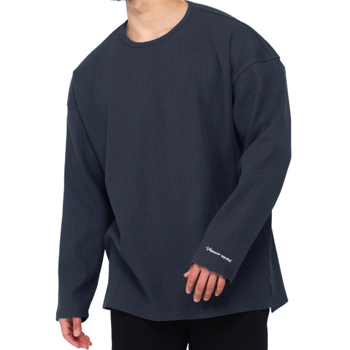 Herren Langarmshirt mit strukturiertem Rippenmuster und modernem Schnitt Drune