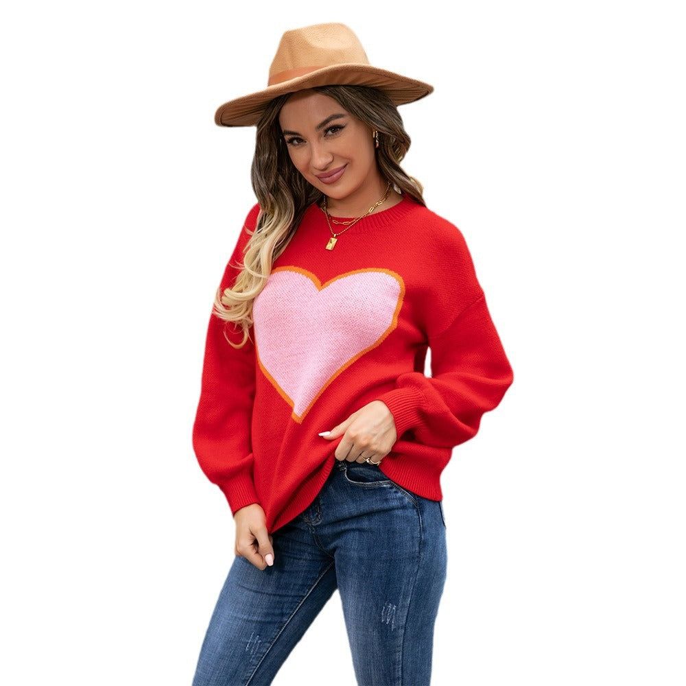 Damen Sweatshirt mit Herzdesign Drune