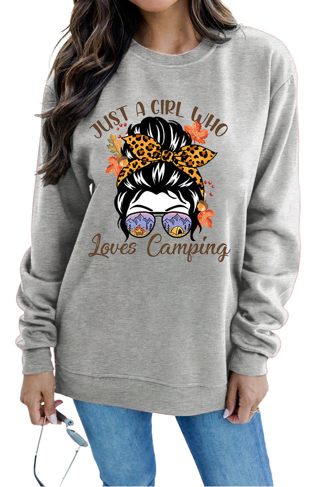 Damen Sweatshirt mit künstlerischem Campingmotiv Drune