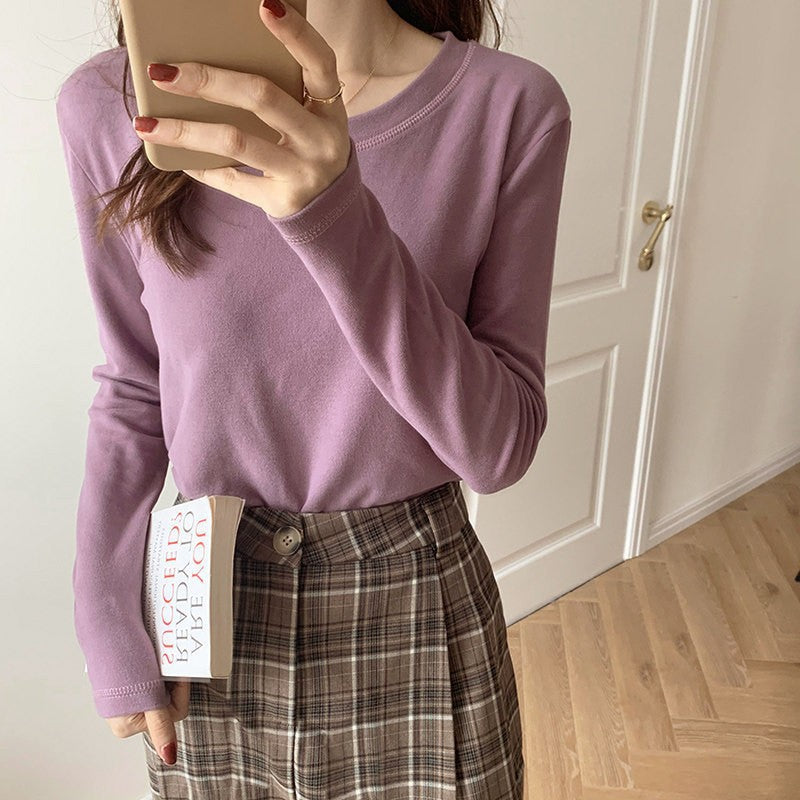 Damen lässiges Langarmshirt mit feiner Struktur Drune