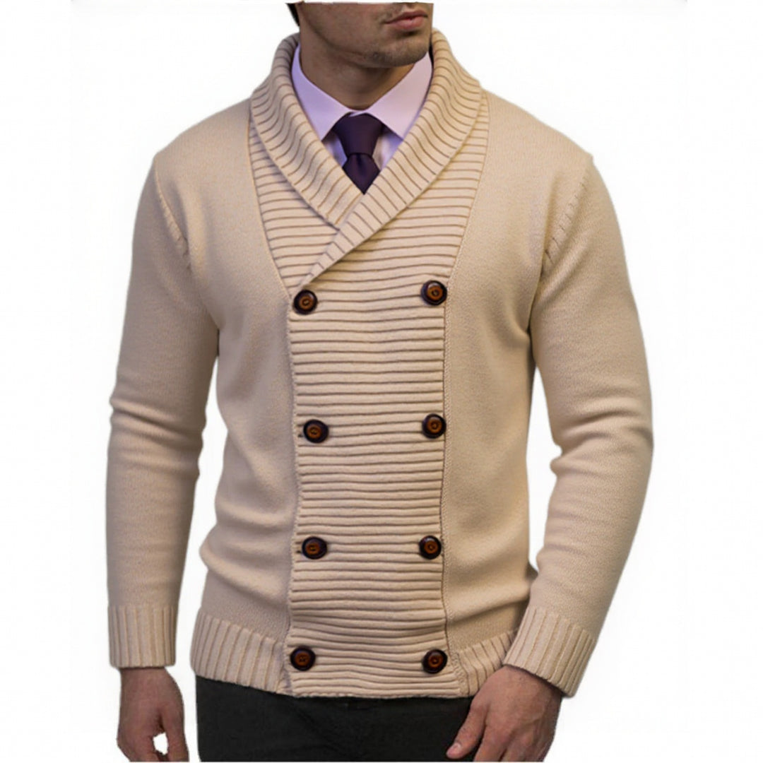 Herren nan Strickcardigan mit doppelreihiger Knopfleiste und Schalkragen Drune