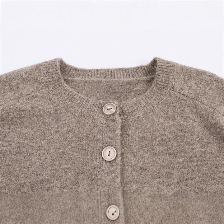 Damen kuschelige Strickjacke mit Knopfverschluss und Raglanärmeln Drune