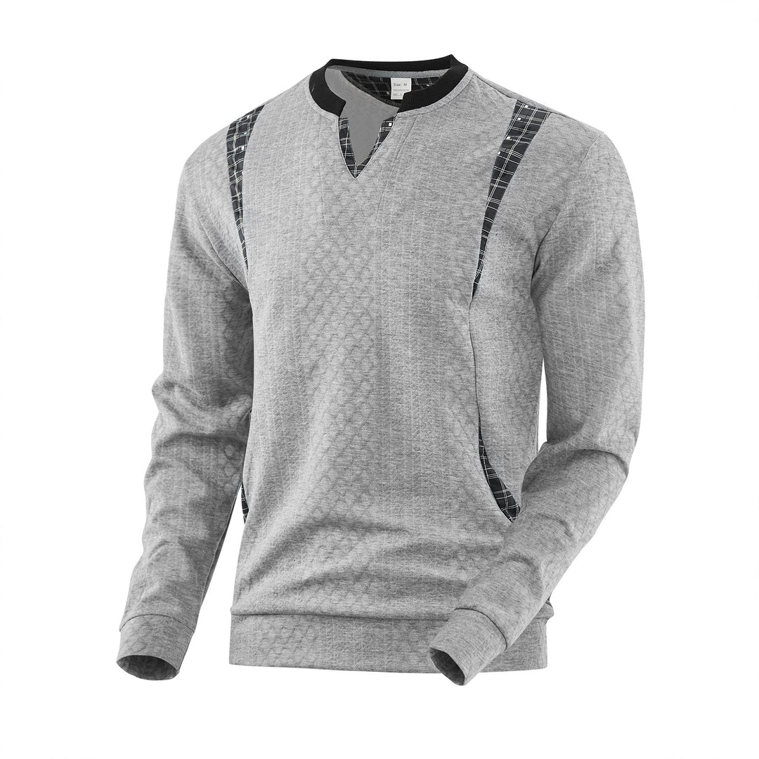 Herren Strickpullover mit modischen Karoelementen Drune