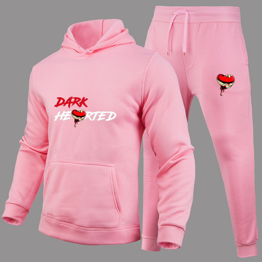 Damen Hoodie- und Jogginghose Set mit kreativem Herzmotiv Drune