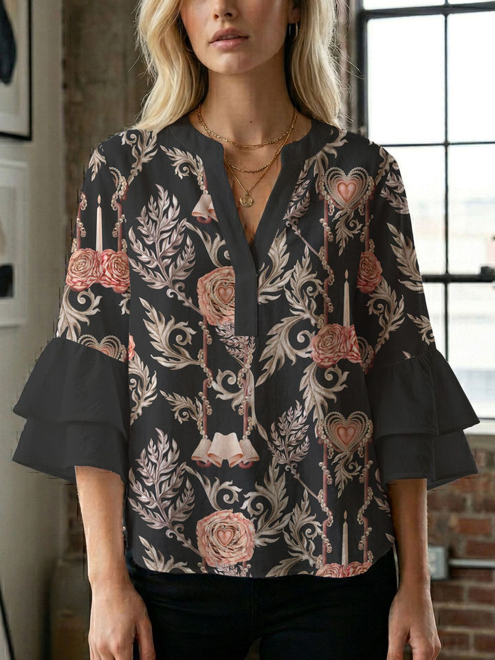Damen Bluse mit wunderschönen floralem Design Drune