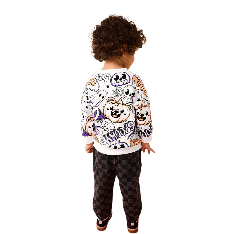 Jungen Sweatshirt mit fröhlichem Halloween-Motiv Drune