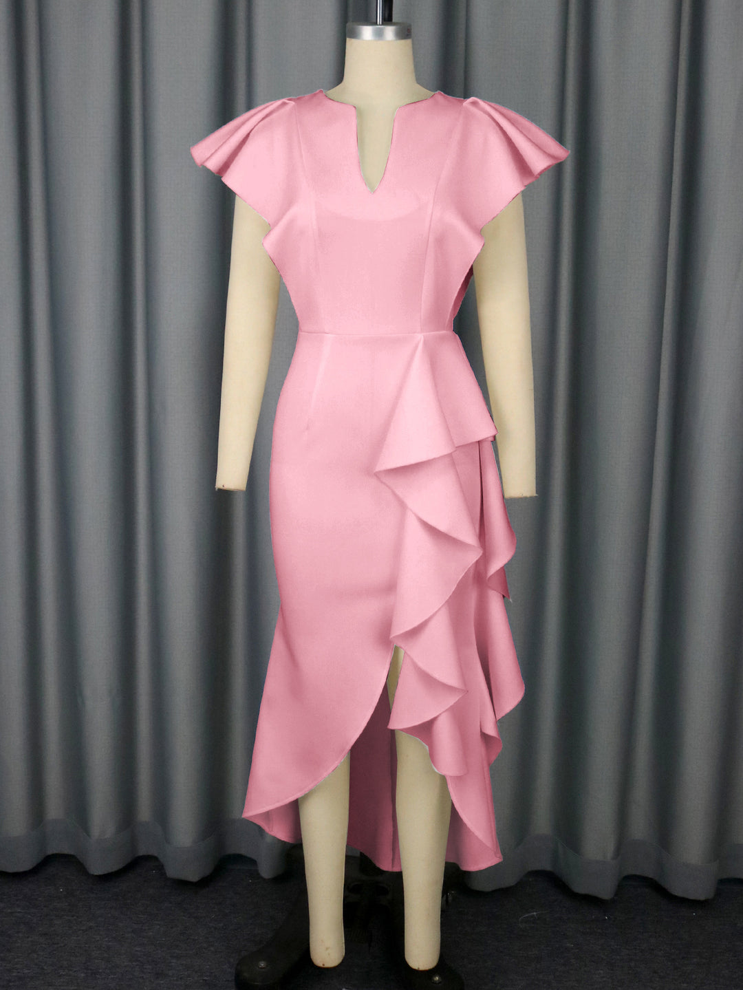 Damen Elegantes Wickelkleid mit voluminösen Drapierungen Drune