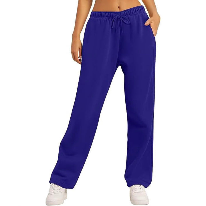 Damen bequeme Sporthose mit elastischem Bund und praktischen Taschen Drune