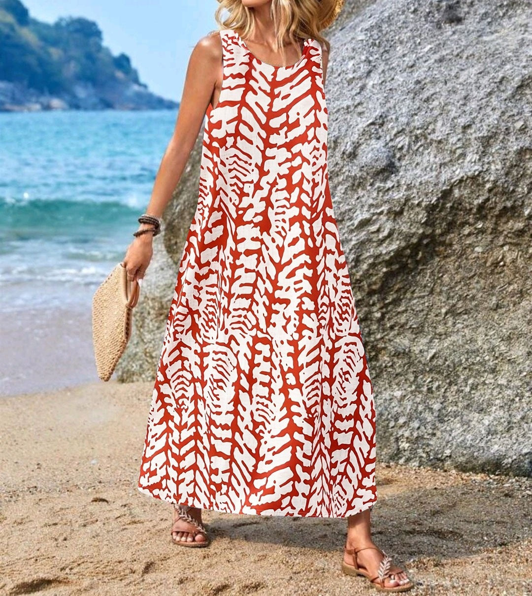 Damen Maxikleid mit einzigartigen Schmetterlingsdruck Drune