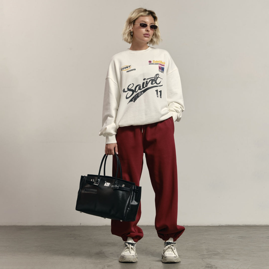 Damen lässige Sweatpants mit hohem Bund und weitem Schnitt Drune