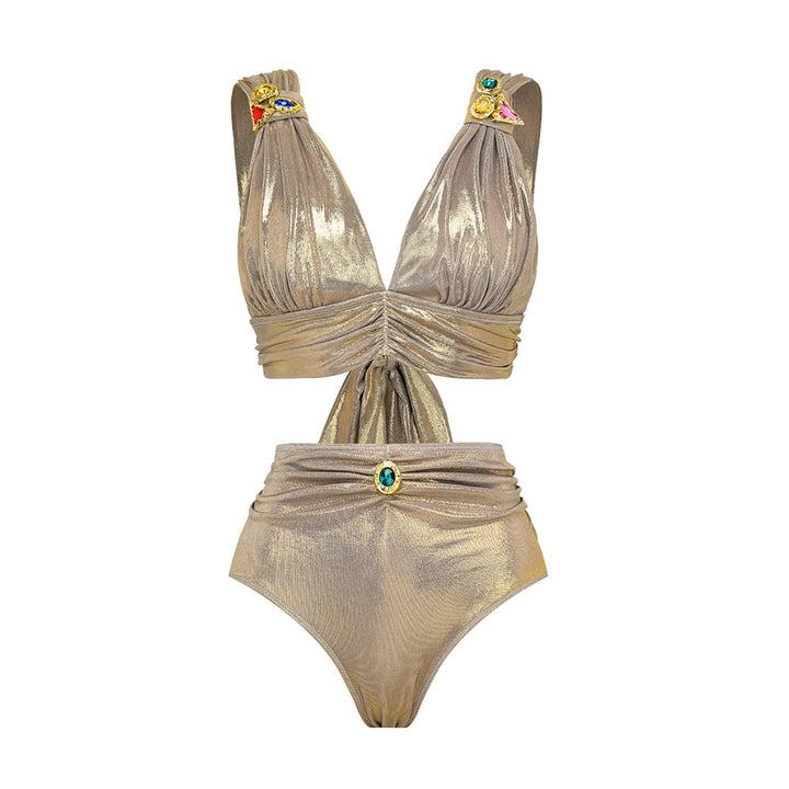 Damen Badeanzug-Set mit raffiniertem Schnitt und vielseitigem Maxirock Drune