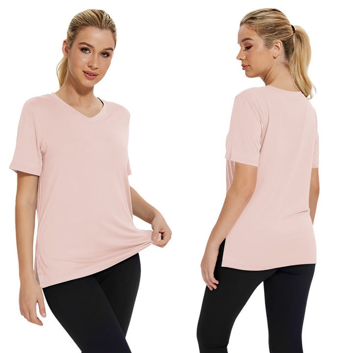 Damen Funktionales V-Ausschnitt Sportshirt mit atmungsaktiver Technologie Drune