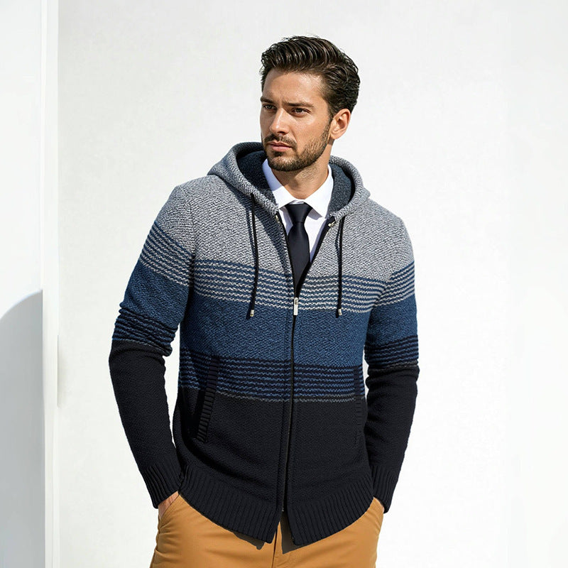 Herren Strickjacke mit Kapuze Drune