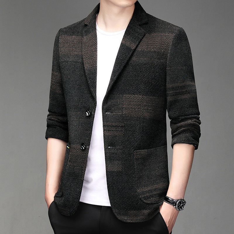Herren modischer Blazer mit strukturiertem Gewebe und eleganten Details Drune