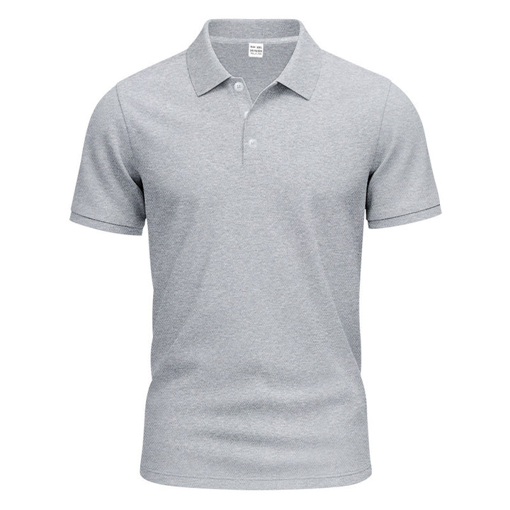 Herren nan Polokragen-Shirt mit schlanker Passform, atmungsaktiver Meshstruktur und flacher Zwei-Knopfleiste Drune