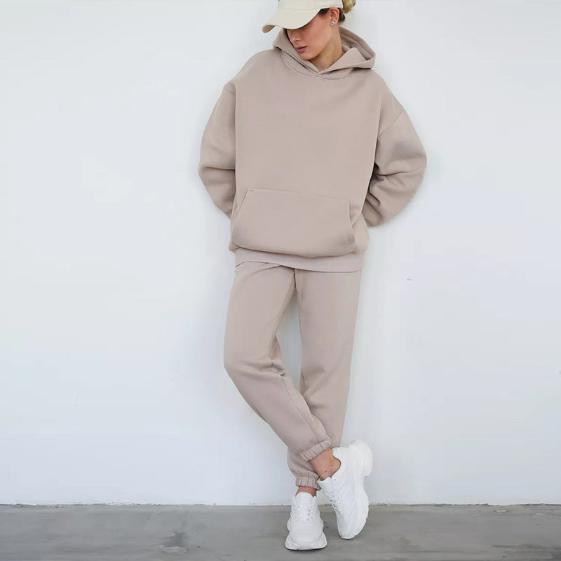 Damen entspannter Kapuzenpullover und Jogginghosen-Set Drune