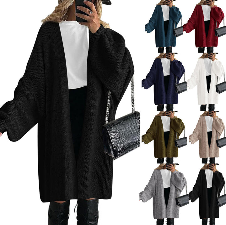 Damen Lässiger Strickcardigan mit offenem Schnitt und großen Taschen Drune