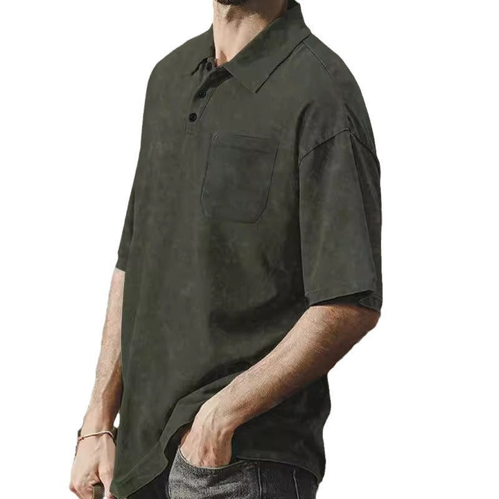Herren lässiges Kurzarmhemd mit praktischer Brusttasche und softer Textur Drune